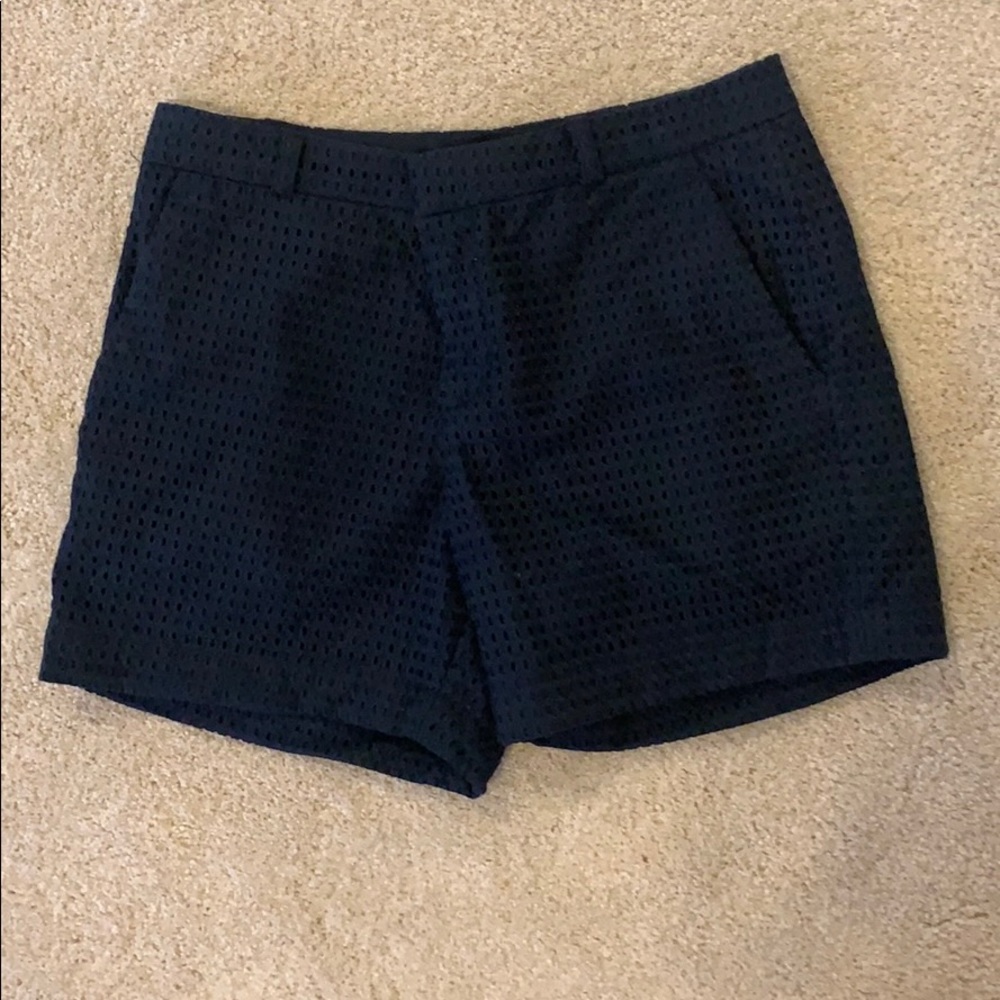 Banana Republic Eyelet Laced Preppy Navy Short